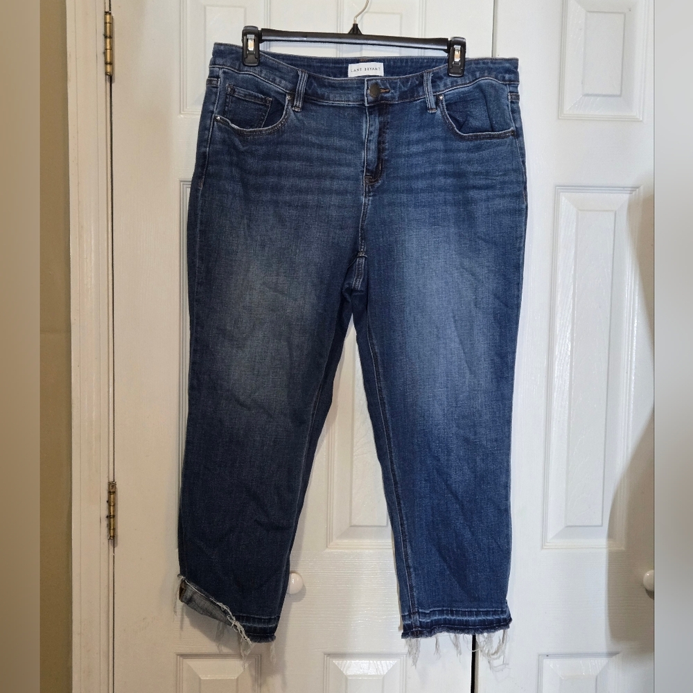 Lane Bryant High Rise Straight Jeans Frayed Hem 18